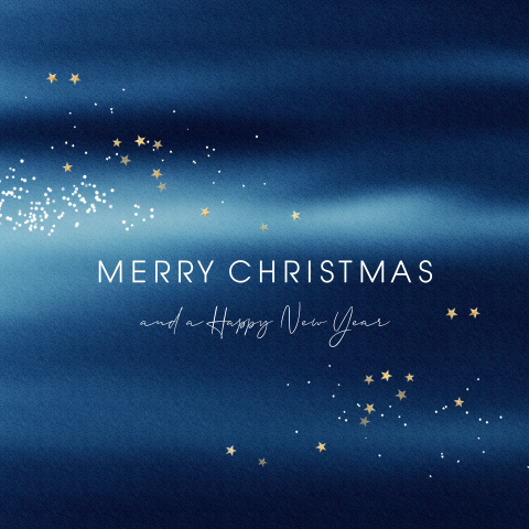 Stijlvolle kerstkaarten maken blauwe sterren hemel