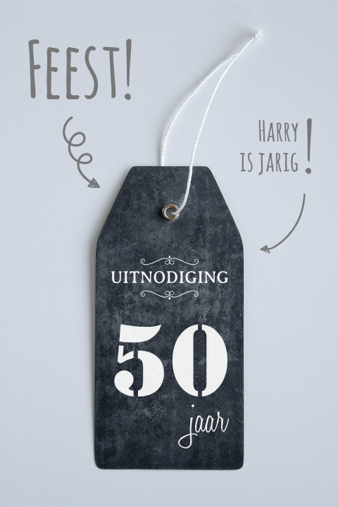 Verjaardag uitnodiging 50 jaar label