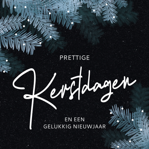 Kerstkaart blauw Fijne kerstdagen kaart