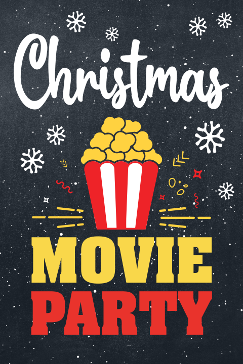 Kerstavond uitnodiging kerstfilms feest Movie Party
