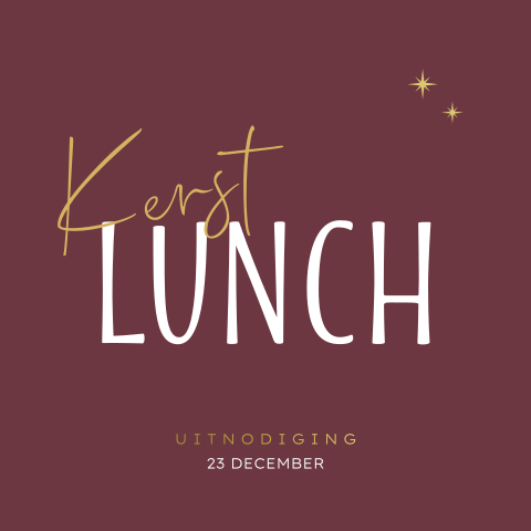 Uitnodiging kerstlunch stijlvol rood