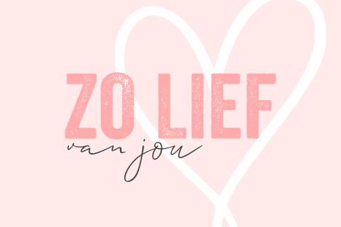 Bedankkaart zo lief van jou roze lieve wenskaart