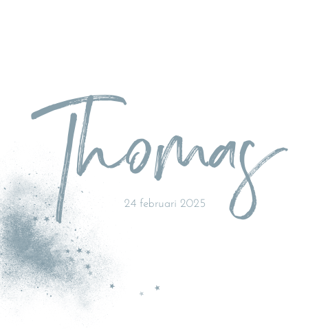 Trendy geboortekaartje sterren grijsblauw