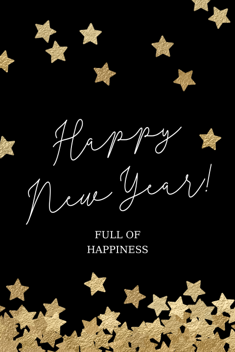 Zakelijke nieuwjaarskaart met gouden sterretjes