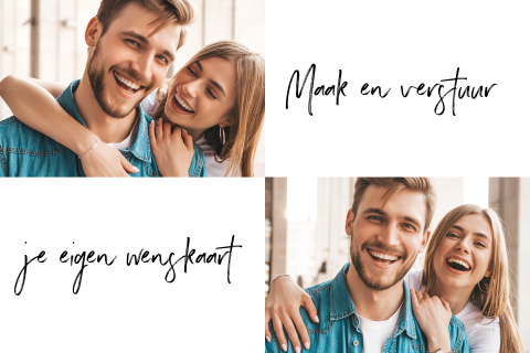 Fotokaart met twee foto's wenskaart