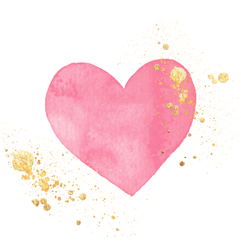 Lieve sluitzegel roze hart goud spetters
