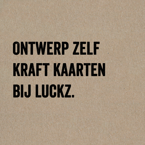 Kraft karton kaart zelf maken en versturen vierkant enkel