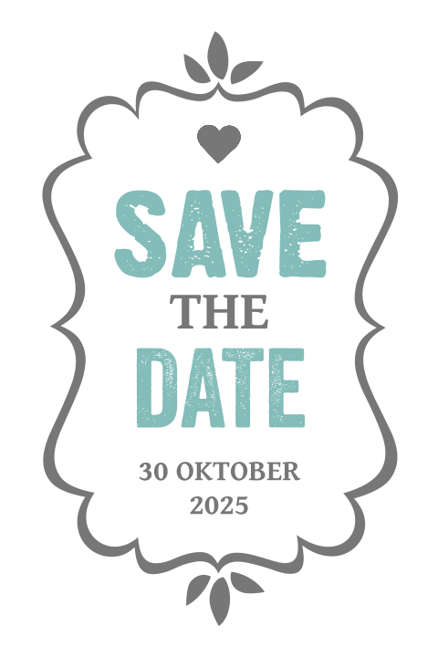 Typografische Save the Date kaart ontwerpen wit
