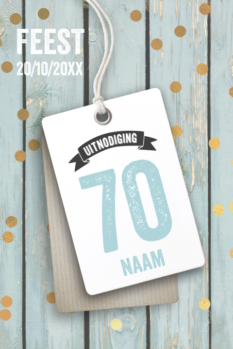 Uitnodiging 70 jaar verjaardag label