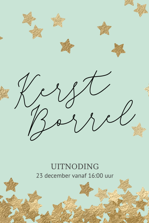 Kerstborrel uitnodiging kerst sterren