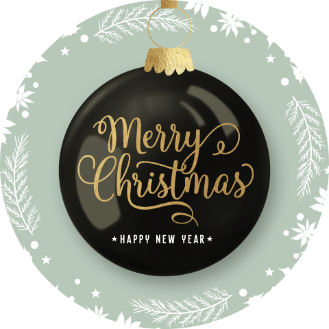 Kerst sluitzegel sticker kerstbal Merry Christmas groen botanisch