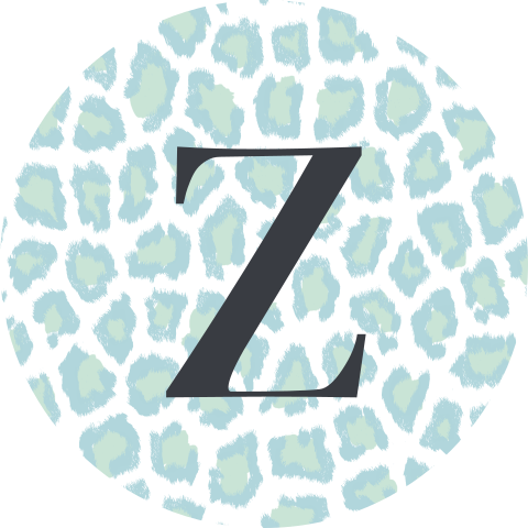 Sluitzegel luipaard dierenprint initiaal blauw