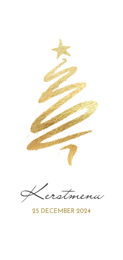 Kerst menukaart gouden kerstboom