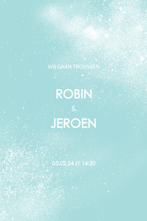 Hippe trouwkaart mint sterrenstof sterren
