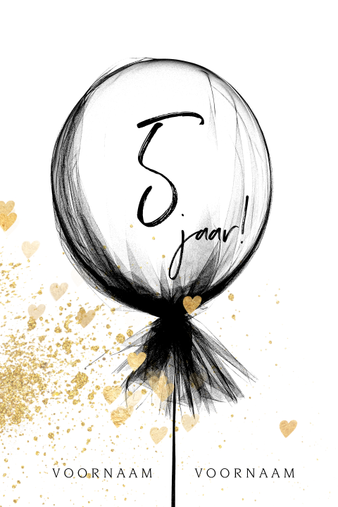 Trendy jubileum uitnodiging 5 jaar ballon