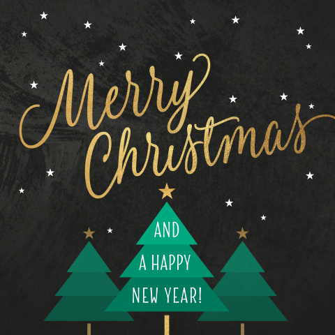 Kerstkaarten kerstbomen illustratie