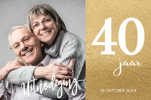 Chique 40 jaar getrouwd uitnodiging