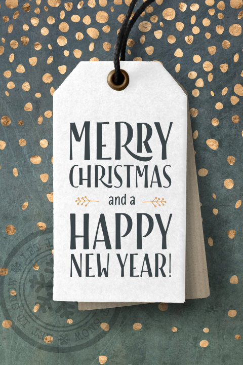 Zakelijke kerst en nieuwjaarskaart goud grijs