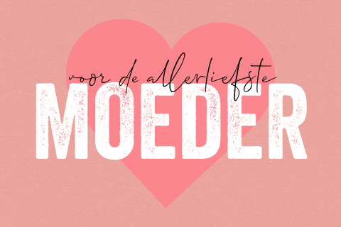 Moederdag kaart allerliefste moeder groot roze hart