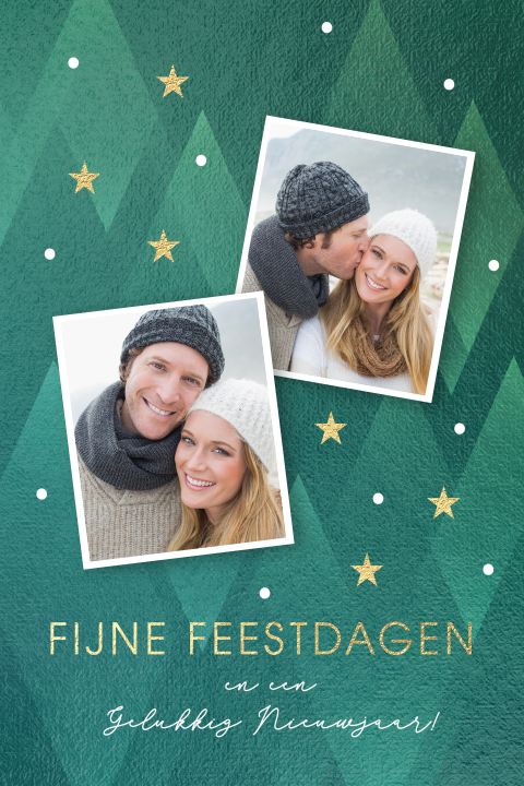 Moderne Kerstkaarten met foto kerstbomen