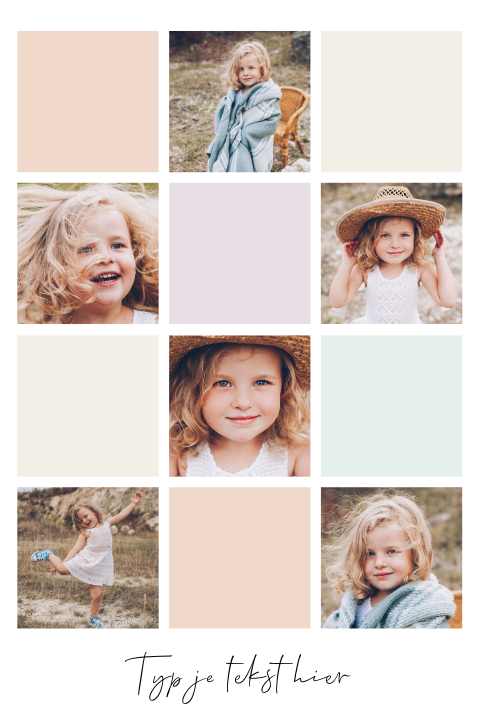 Foto collage kaart zelf maken 6 fotos vierkantjes