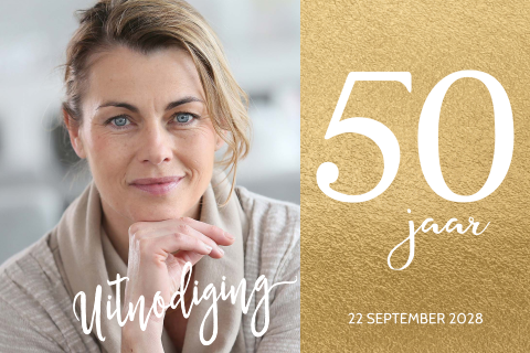 50 jaar uitnodigingen met foto goud
