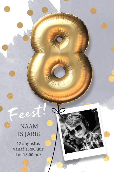 Uitnodiging kinderfeestje jongen 8 jaar