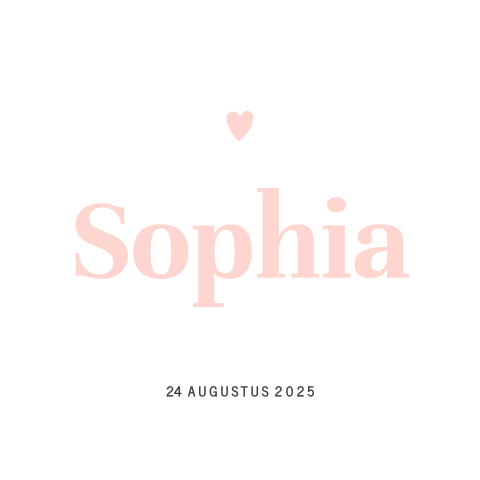 Minimalistisch geboortekaartje meisje vrolijke typografie