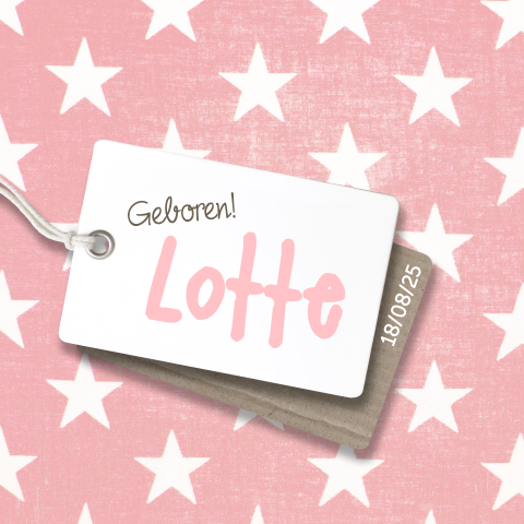 Geboortekaartje label sterren meisje