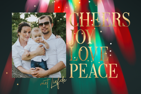 Foto op kerstkaart met Engelse kerstwens