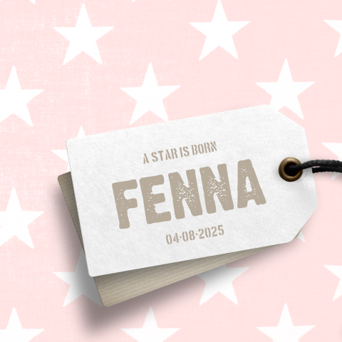 Geboortekaartje sterren meisje licht roze