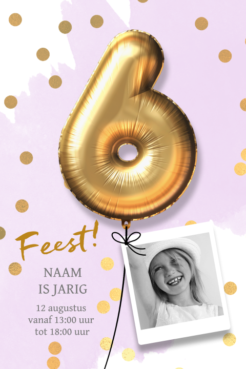 Uitnodiging kinderfeestje 6 jaar meisje