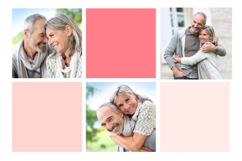 Kaart maken met 3 foto's vierkanten liefde of jubileum wenskaart