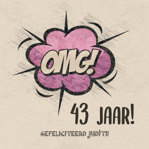 Grappige verjaardagskaart OMG met leeftijd vintage