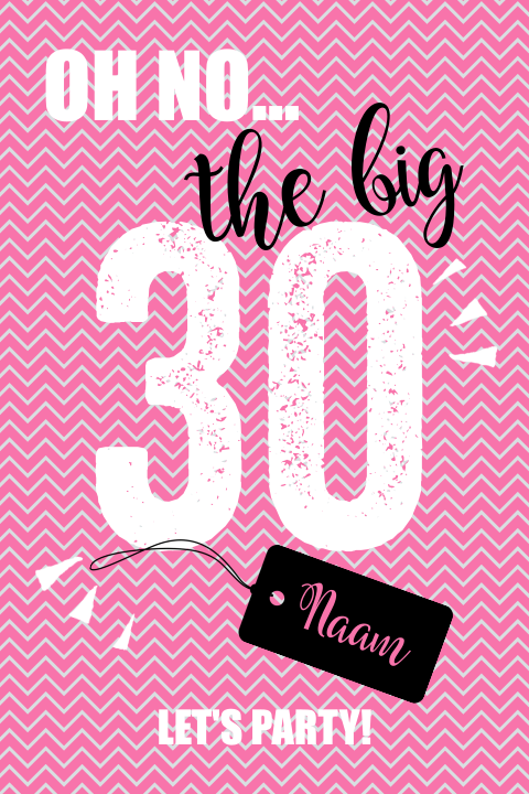 The Big 30 grappige verjaardag uitnodiging roze