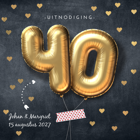 Hippe 40 jarig jubileum uitnodiging