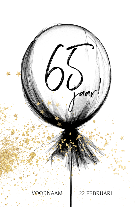 Trendy Verjaardag uitnodigingskaart 65 jaar ballon