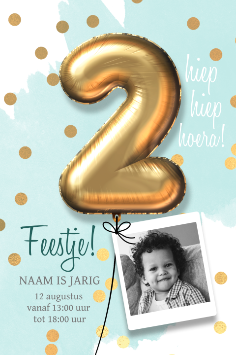 Uitnodiging verjaardagsfeestje 2 jaar jongen