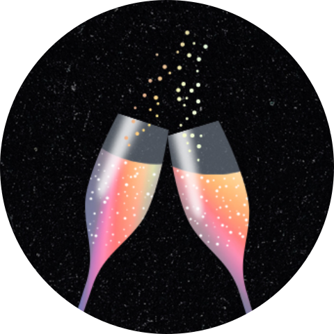 Hippe proost sticker en sluitzegel