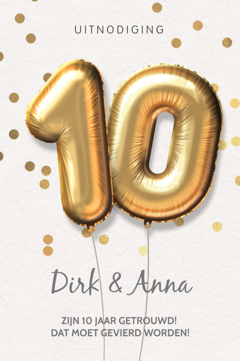 10 jaar getrouwd jubileum gouden ballon