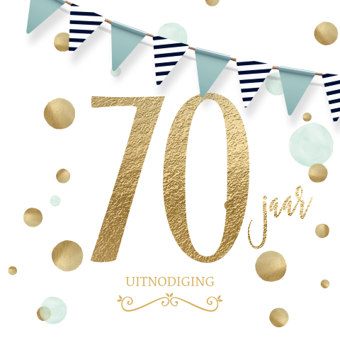 Mooie uitnodiging verjaardag 70 jaar gouden leeftijd valggetjes