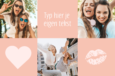 Lieve foto collage kaart vrienden vriendinnen familie