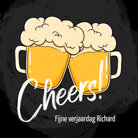 Verjaardagskaart bier cheers fijne verjaardag