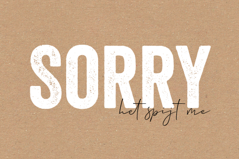Sorry het spijt me kaart