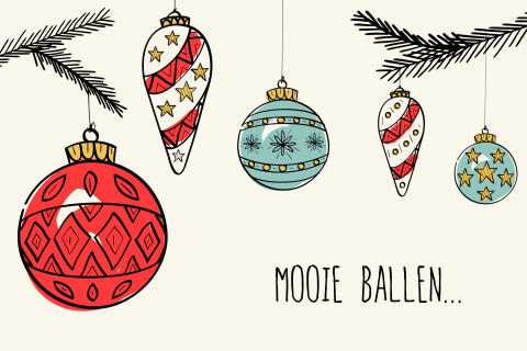 Mooie ballen om op te hangen grappige kerstkaart