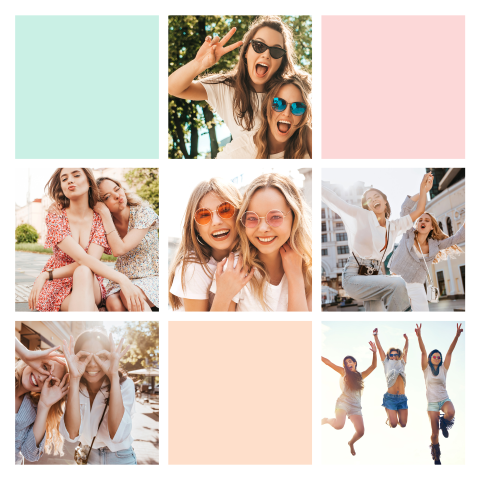 Fotocollage kaart zelf ontwerpen vierkante foto's