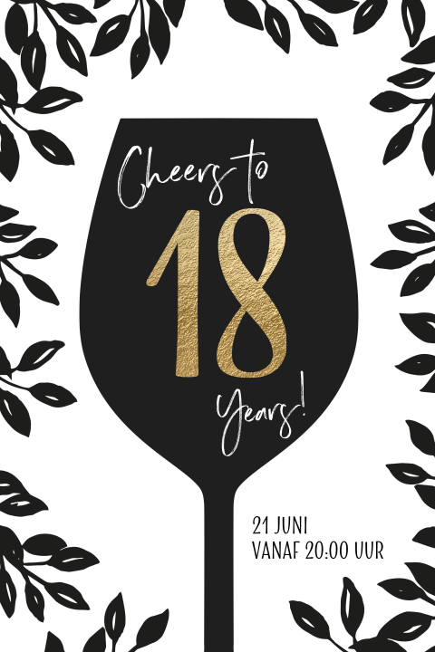 Cheers verjaardag uitnodiging 18 jaar