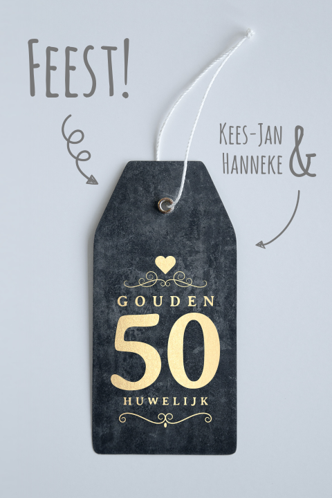50 jarig huwelijk jubileum uitnodiging label