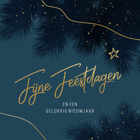 Aquarel kerstkaart met kerst takken design zelf personaliseren