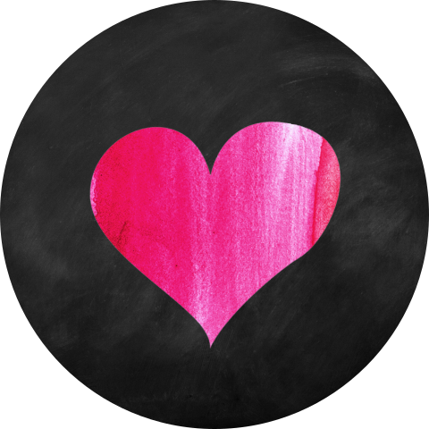 Sluitzegel met roze hartje en krijtbord look